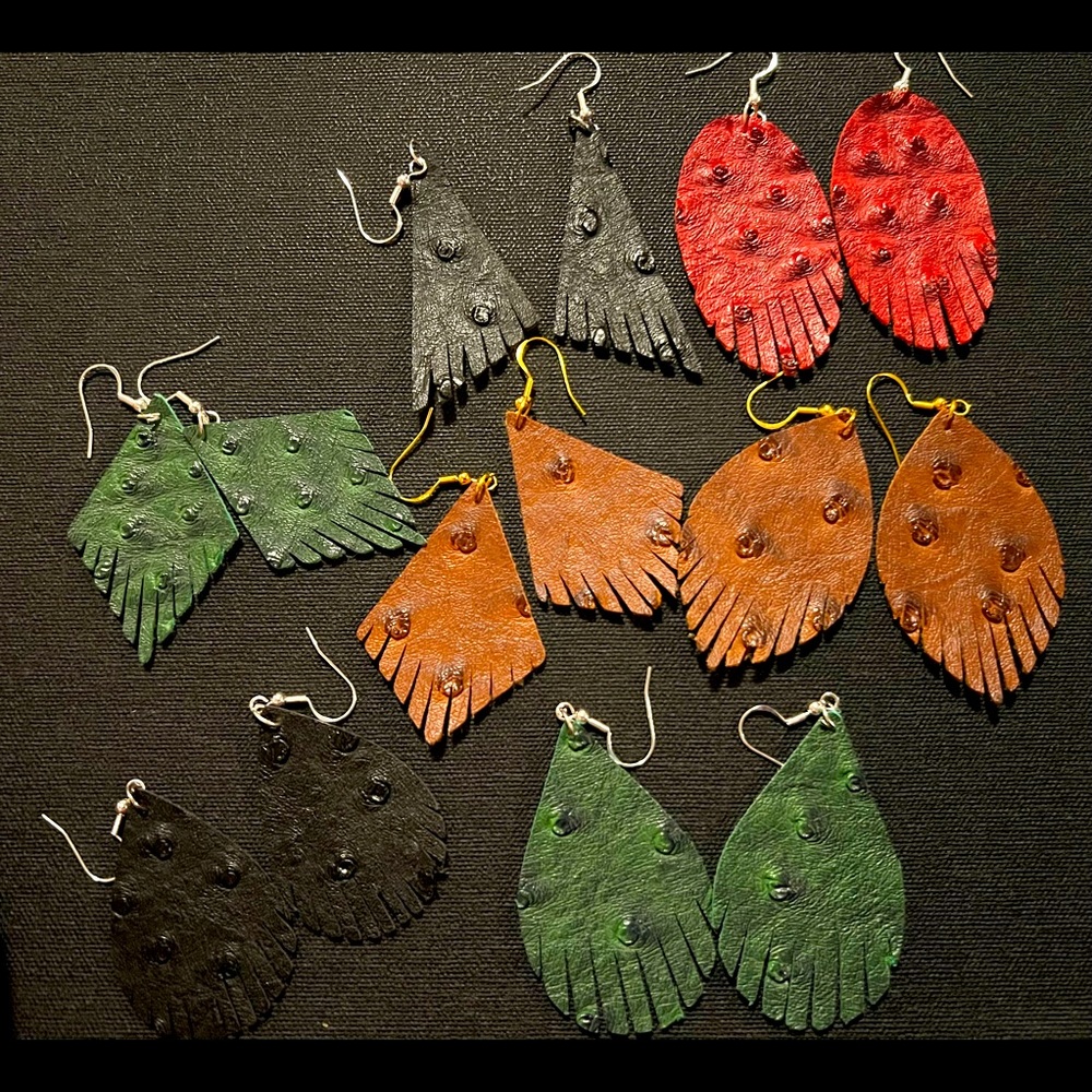 Custom Faux Leather Earrings
